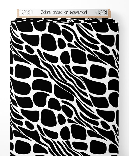 Tissu - Zèbre ondulé en mouvement