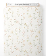 Tissu - Fleurs pastel sur fond blanc 3