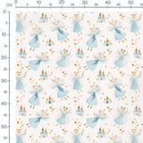 Tissu - Fées souris bleues et châteaux