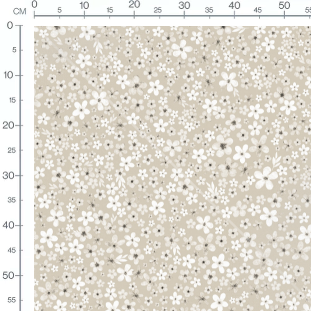 Tissu - Fleurs pastel sur crème