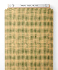 Tissu - Carreaux beige sur vert