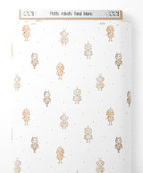 Tissu - Petits robots sur fond blanc