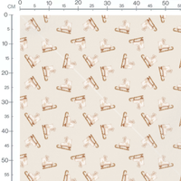 Tissu - Patins dorés sur fond beige