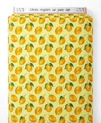 Tissu - Citrons réguliers sur jaune clair