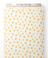 Tissu - Pois orange sur fond crème