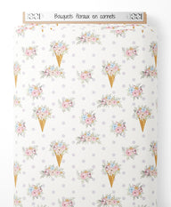 Tissu - Bouquets floraux en cornets