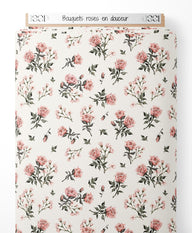 Tissu - Bouquets roses en douceur