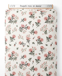 Tissu - Bouquets roses en douceur