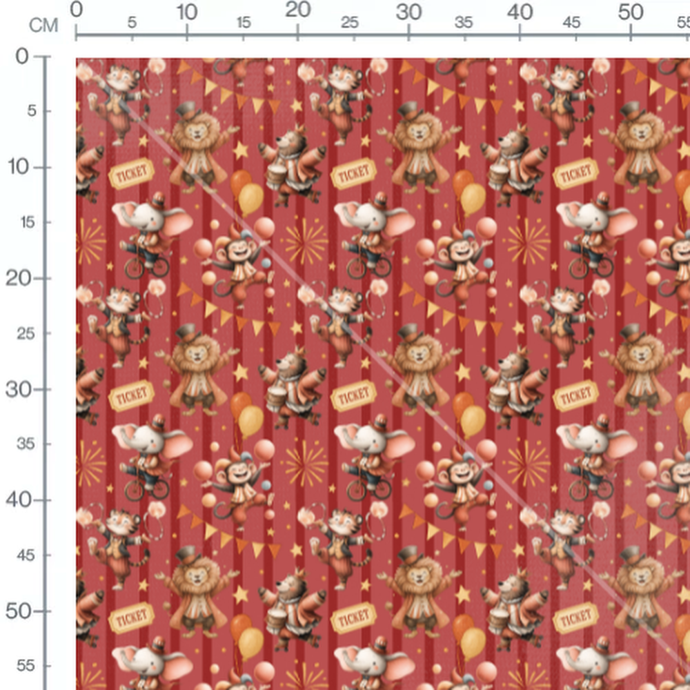Tissu - Animaux de cirque amusants