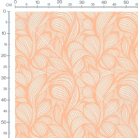 Tissu - Feuilles abstraites orange