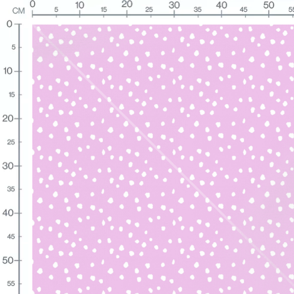 Tissu - Pois blancs irréguliers roses