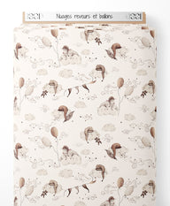 Tissu - Nuages rêveurs et ballons