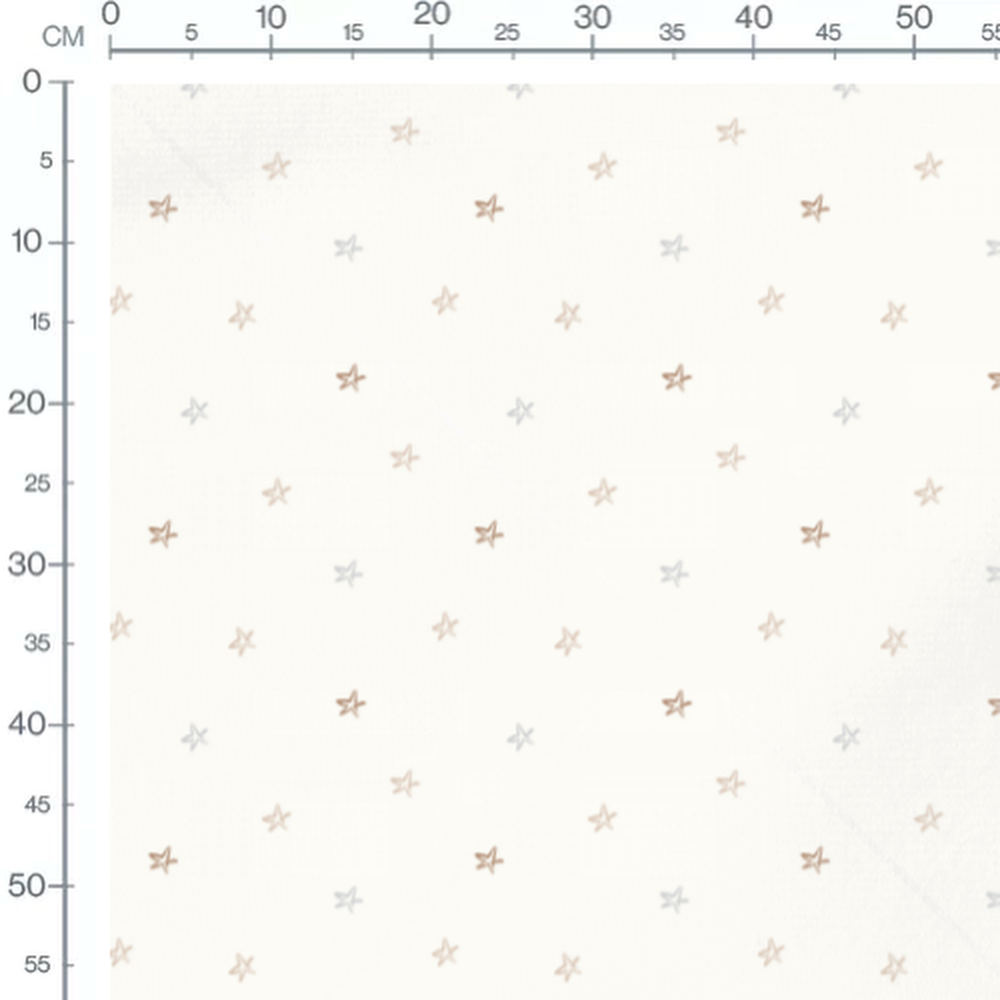 Tissu - Étoiles pastel sur fond blanc