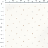 Tissu - Étoiles pastel sur fond blanc