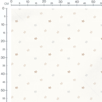Tissu - Étoiles pastel sur fond blanc