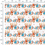 Tissu - Oiseaux et feuillages pastel
