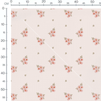 Tissu - Bouquets roses sur beige