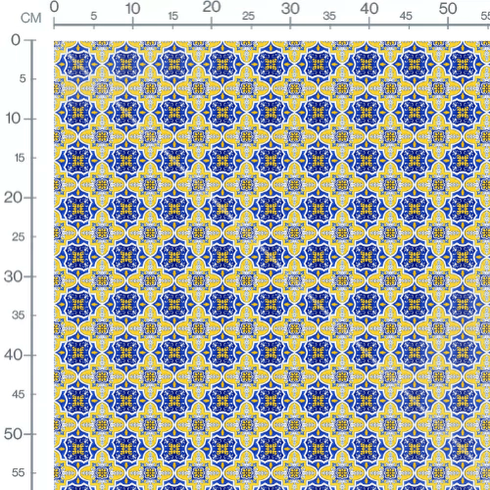 Tissu - Fleurs géométriques centrées