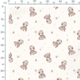Tissu - Petits poulpes et étoiles