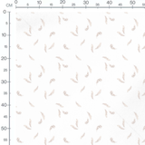 Tissu - Plumes beige sur blanc
