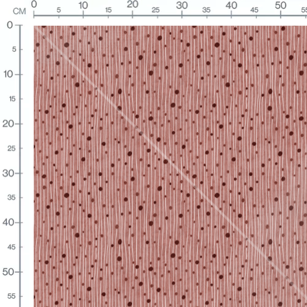 Tissu - Points marron et lignes