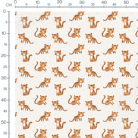 Tissu - Tigres mignons sur fond clair