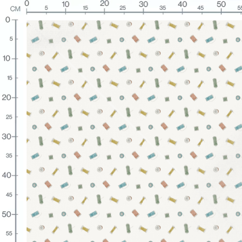 Tissu - Bobines vert, bleu et jaune