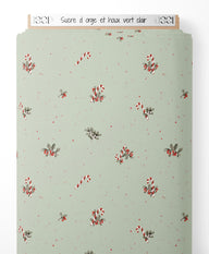 Tissu - Sucre d'orge et houx vert clair