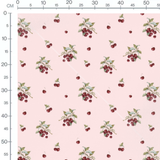 Tissu - Grappes de cerises sur rose