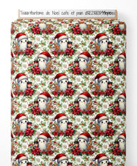 Tissu - fantome de Noel cafe et pain d’epices