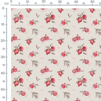 Tissu - Grenades aquarelle sur fond beige