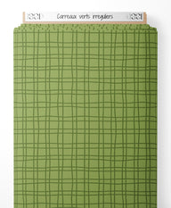Tissu - Carreaux verts irréguliers
