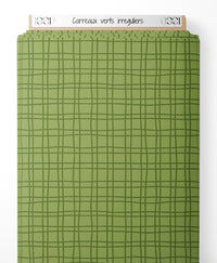 Tissu - Carreaux verts irréguliers