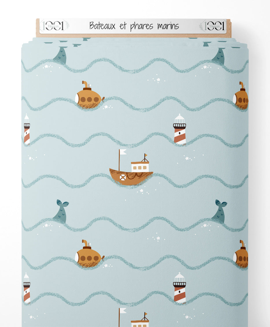 Tissu - Bateaux et phares marins