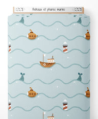 Tissu - Bateaux et phares marins