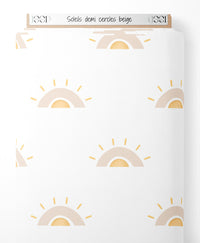 Tissu - Soleils demi-cercles beige