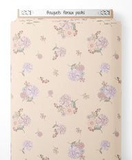 Tissu - Bouquets floraux pastel