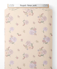 Tissu - Bouquets floraux pastel