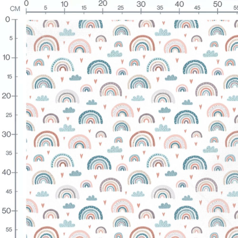Tissu - Arcs-en-ciel multicolores doux