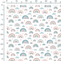 Tissu - Arcs-en-ciel multicolores doux