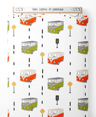 Tissu - Vans colorés et panneaux