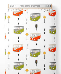 Tissu - Vans colorés et panneaux