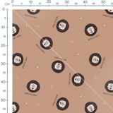 Tissu - Casques d'astronautes marron