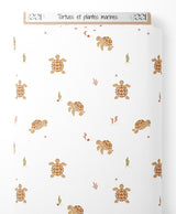 Tissu - Tortues et plantes marines