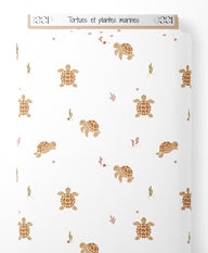 Tissu - Tortues et plantes marines