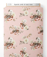 Tissu - Appareils photo et roses roses