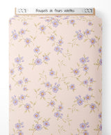 Tissu - Bouquets de fleurs violettes