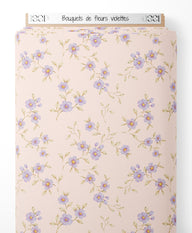 Tissu - Bouquets de fleurs violettes