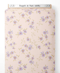Tissu - Bouquets de fleurs violettes