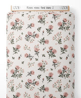 Tissu - Roses roses sur fond blanc 2
